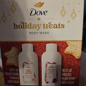 6 Dove Holiday Treats Body Wash Set - Sugar Cookie Sprinkle & Frosted Plum Berry
